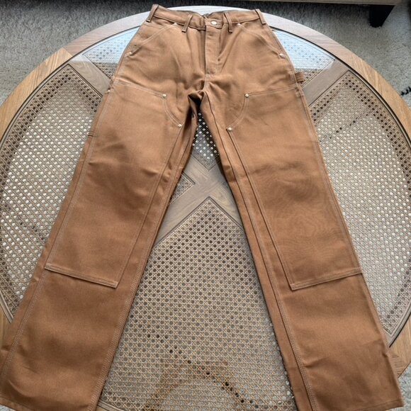 NWT -Carhartt Loose Fit Firm Duck Double Knee Pants Brown Utility Canvas Men's - Picture 1 of 9